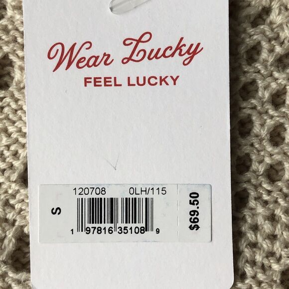 Lucky Brand Women’s Crochet Sweater Vest Beige / Ivory Small NWT - Picture 8 of 14